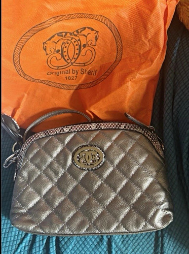 Sharif metallic silver quilted