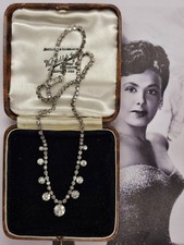 VINTAGE NECKLACE  PASTE DIAMANTE RHINESTONE COCKTAIL COSTUME JEWELLERY 1