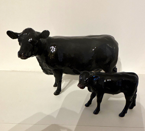Black cattle cow calf - black,
