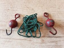 Meccano #57c small loaded hook 1947-57 med red with cord Some Wear
