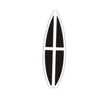 Cornish Surfboard Sticker 40mm
