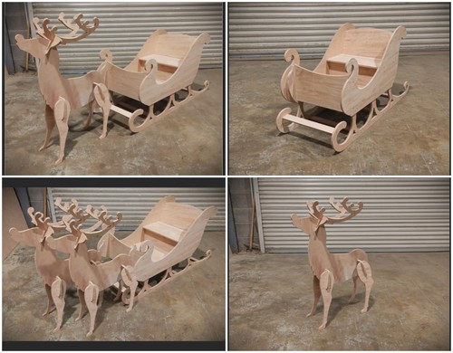 Santa sleigh and reindeer