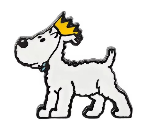 Tintin snowy metal enamel pin - tintin,