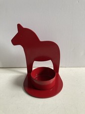 Dala Horse Red Metal Tealight