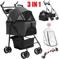 Pet Stroller Dog Cat Folding Pet Stroller Travel Cart Jogging Carrier Cover Tool