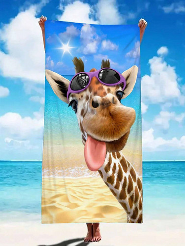 Giraffe print beach towel - giraffe,