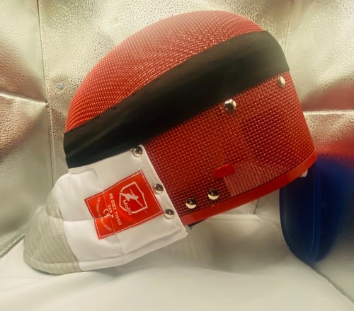 Red fencing sports mask - fencing,