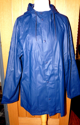 Mans shiny blue pvc rubber