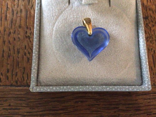 Lalique blue crystal heart - crystal,