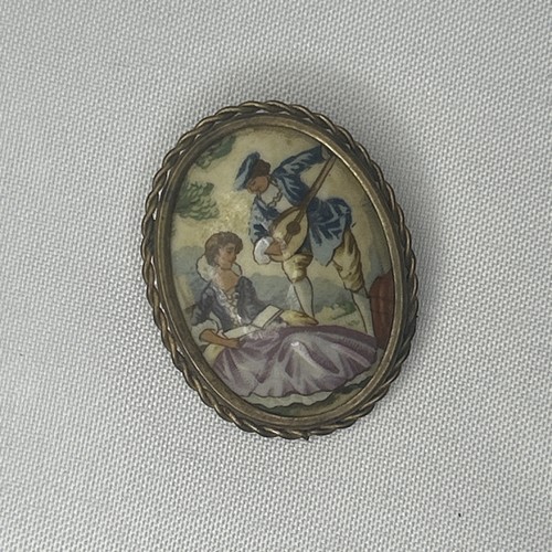 1940s limoges porcelain brooch - limoges,