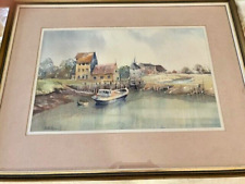 An Original Watercolour By Charles Patrickson-The River Crouch At Battlesbridge