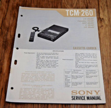 Sony TCM 260 Cassette Corder Tape Recorder Service Manual Original Genuine 1982