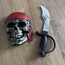 Fancy Dress Skeleton Pirate Mask and Sword