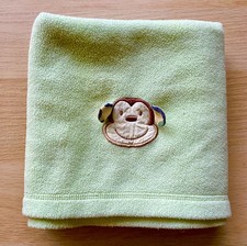 Mothercare Fleece Pram Blanket Monkey Pale Lime Green 65x90cm 7169425 Vintage