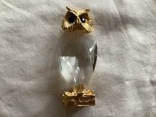 Crystal Owl Gold Plated Metal