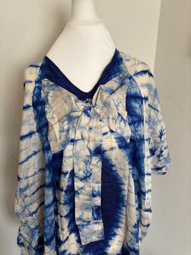 African adire silk bubu - silk, kaftan