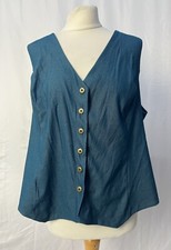 Teal Cotton Blend Sleeveless