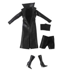 Black Leather Doll Clothes Set