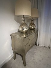 French-Style Bombe Chest of Drawers – Metallic Gold Mirrored Glam Luxury