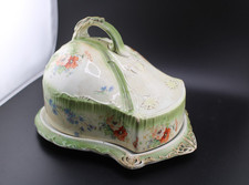 Victorian Grimwades Bros Cheese Keeper Flowers & Gilt Highlights