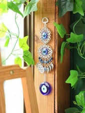 Uk Blue Evil Eye Protection Amulet Home Wall Room Wind Chime Hanging Decoration