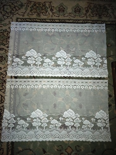 Vintage lace curtain panels - curtain,