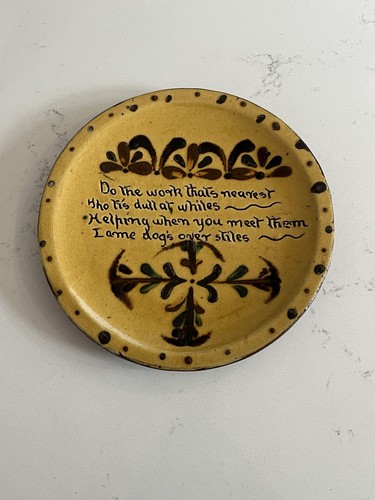 Vintage slip ware plate - ware, wall