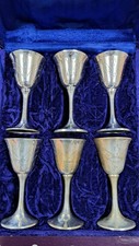6 X EPNS Goblets In Presentation Case. 10.5 cm High X 5 cm Diameter