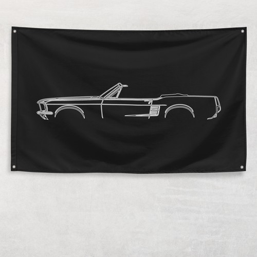 Mustang convertible 1967 flag - mustang,