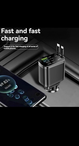Retractable car charger - 5-in-1,