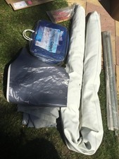 PYRAMID 260 Lightweight Caravan Poled Porch Awning wine & Cream with accessories