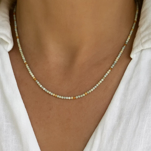Natural amazonite 2mm beads - amazonite,