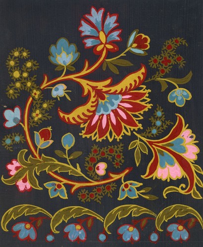 Antique french textile design - antique,