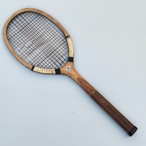 Antique tennis racket wooden - antique,