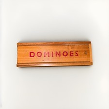 Vintage Dominoes In A Wooden