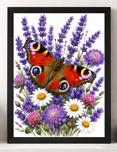 Peacock butterfly portrait - peacock, a4