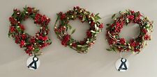 Christmas Candle Rings Wreaths X 3 Three Ahlens Of Sweden Centrepiece Gold Bells
