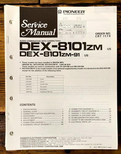 Pioneer dex 8101 stereo - ,