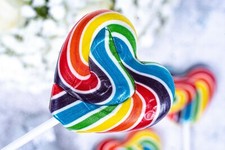 Rainbow Love Heart Lollipops
