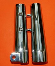 TRIUMPH TR7 T140  PAIR CHROME FORK SHROUD HEADLIGHT MOUNT 97-4480/81 UK