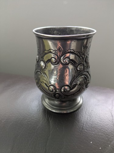 Antique embossed pewter - pewter, cup