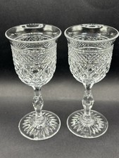 Two x TUDOR/THOMAS WEBB "RUSSELL" CUT CRYSTAL CLARET Sherry Glass