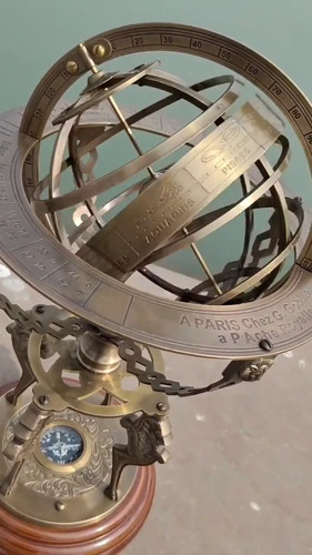 Solid brass armillary sphere - armillary,