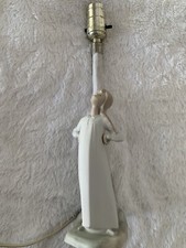 LLADRO NAO FIGURINE LAMP - GIRL W/ HANDS ON HIPS SERIES 73G/M 1986 MATTE/BISQUE