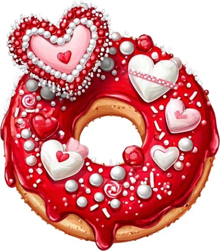 Valentine day donut - valentine's, wall
