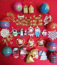 Mixed Bundle Multicoloured Christmas Decorations Hearts Baubles Teddy Bears