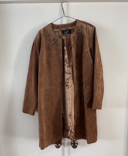 Qvc denim coat leather - qvc, &