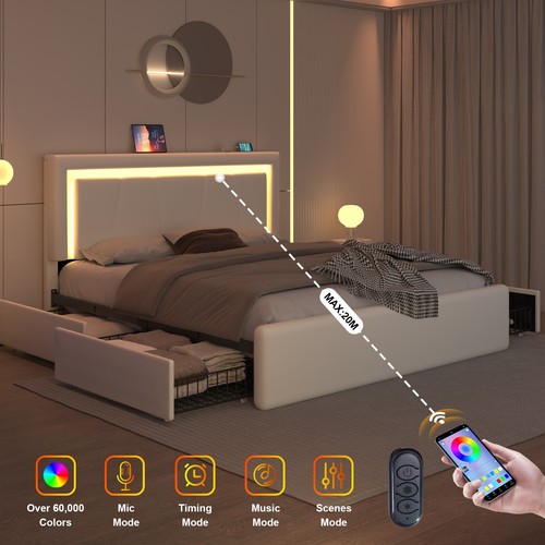 Queen full bed frame with - queen/full,