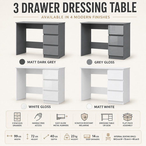 Drawer dressing table - drawer, desk