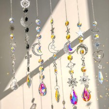 270pcs Stained Glass Window Hangings Crystal Snowflake Suncatcher,7 Styles Su...